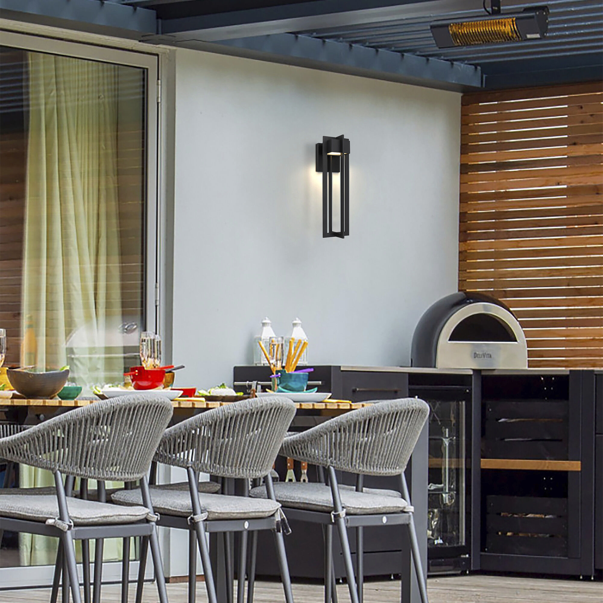 4 Bar LED 23 inch Sand Black Outdoor Wall Sconce